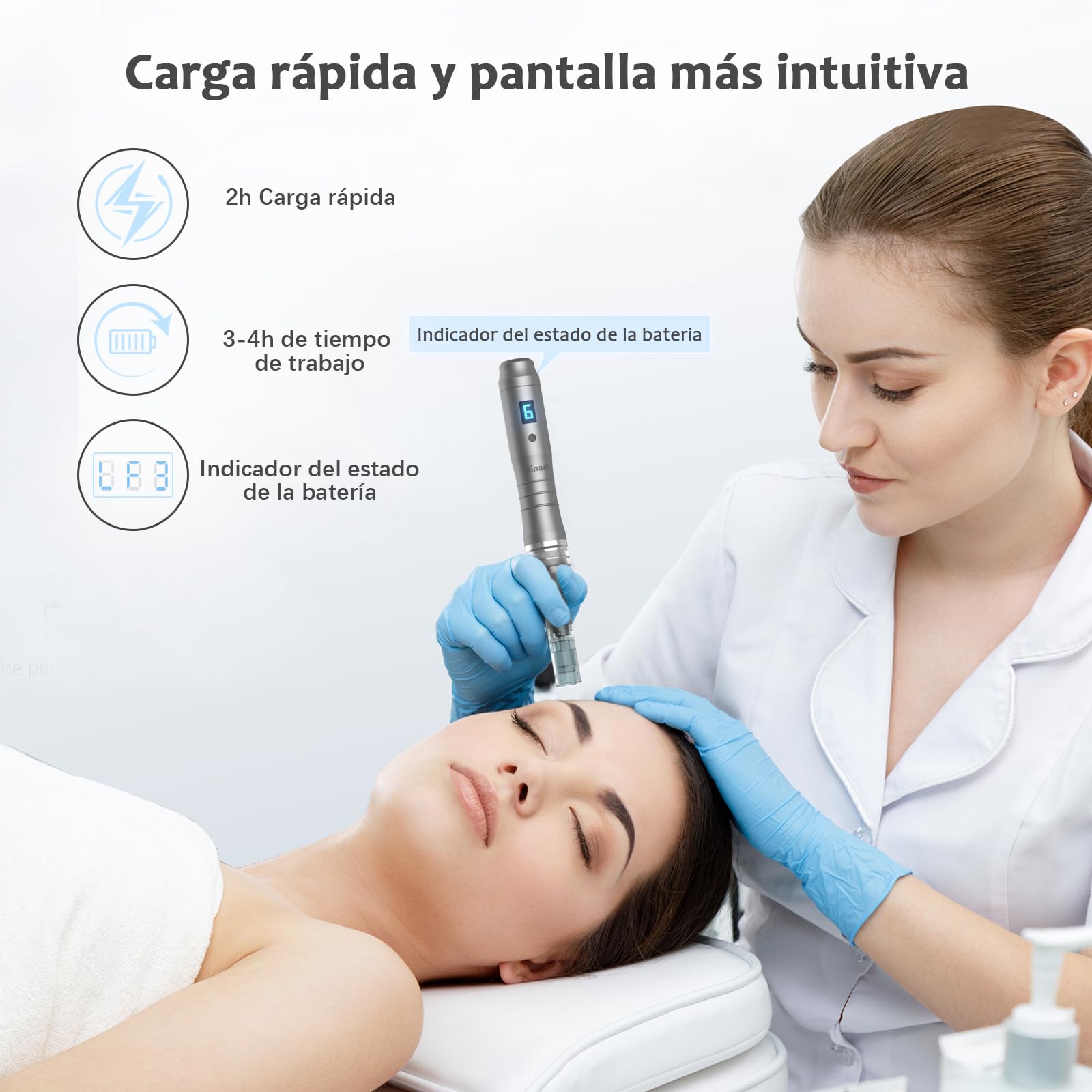 Ultima M8 Microneedling Pen, Profesional Microneedle Máquina Pluma Microneedle Inalámbrica Kit para Rostro Cuerpo Cabello Barba Crecimiento Regalo para Mujeres - 12 Cartuchos