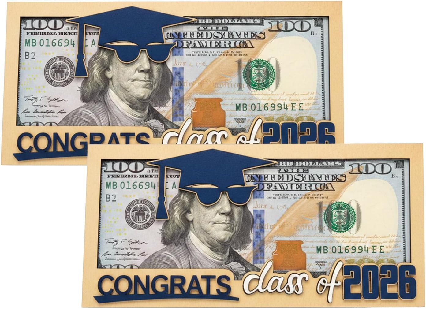 Graduation Money Holder 2026, Money Holder for Cash Gifts Graduation, Alternative to Money Lei & Graduation Envelope Graduation Gifts for High School & College Graduates (3 Pcs Blue)