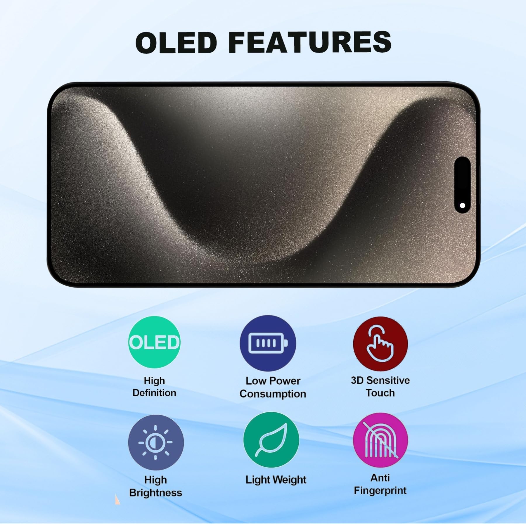 Soft OLED iPhone 15 Pro Max Display and Touch Screen Digitizer