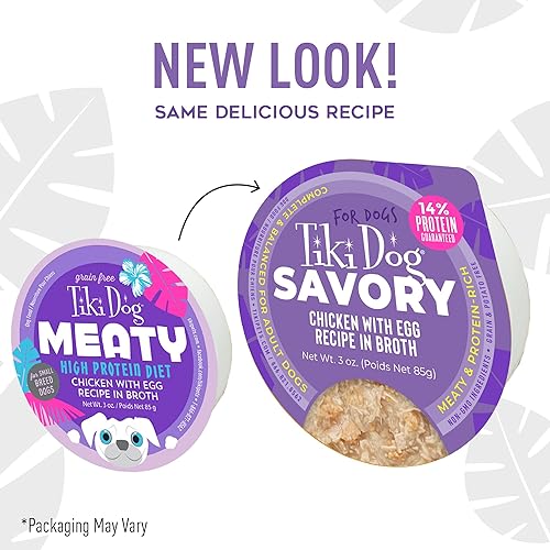 Miniatura 2 de Tiki Dog - Alimento húmedo para perros, pollo con huevo, taza de 3 onzas (4 unidades)