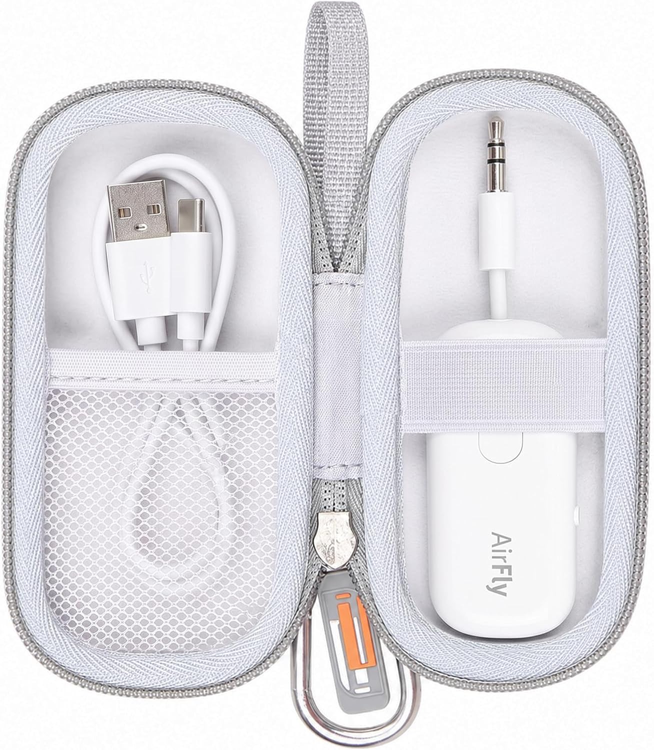 Hard Case for AirFly SE/Pro 2/Deluxe/Avantree Relay/LAICOMEIN/ 1Mii Bluetooth Wireless Transmitter Receiver, Portable Travel Case Bag for USB Cable, Adapter, Memory Cards, U Disk (Only Case)