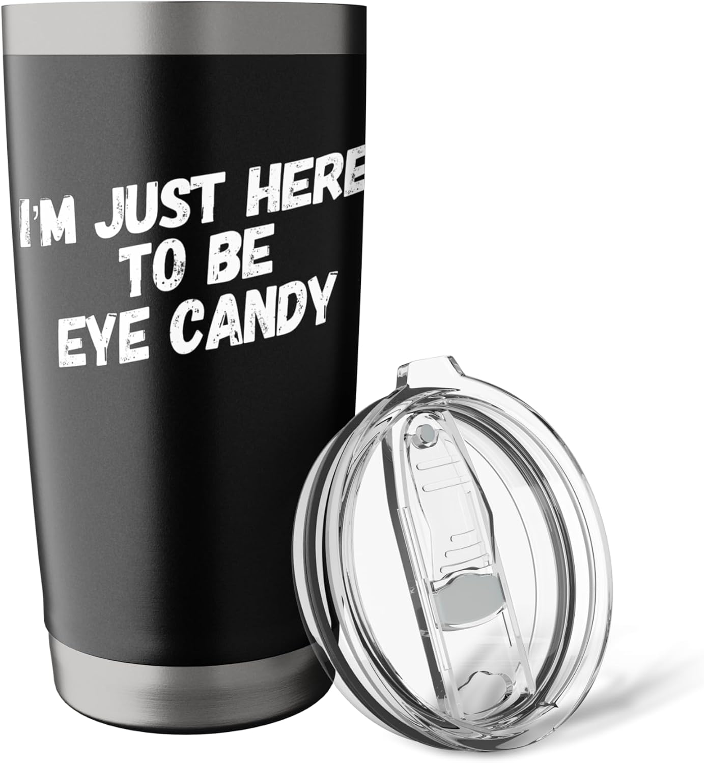 I'm Just Here To Be Eye Candy Funny Gym Gains Fitness Beach Stainless Steel Insulated Tumbler image 5