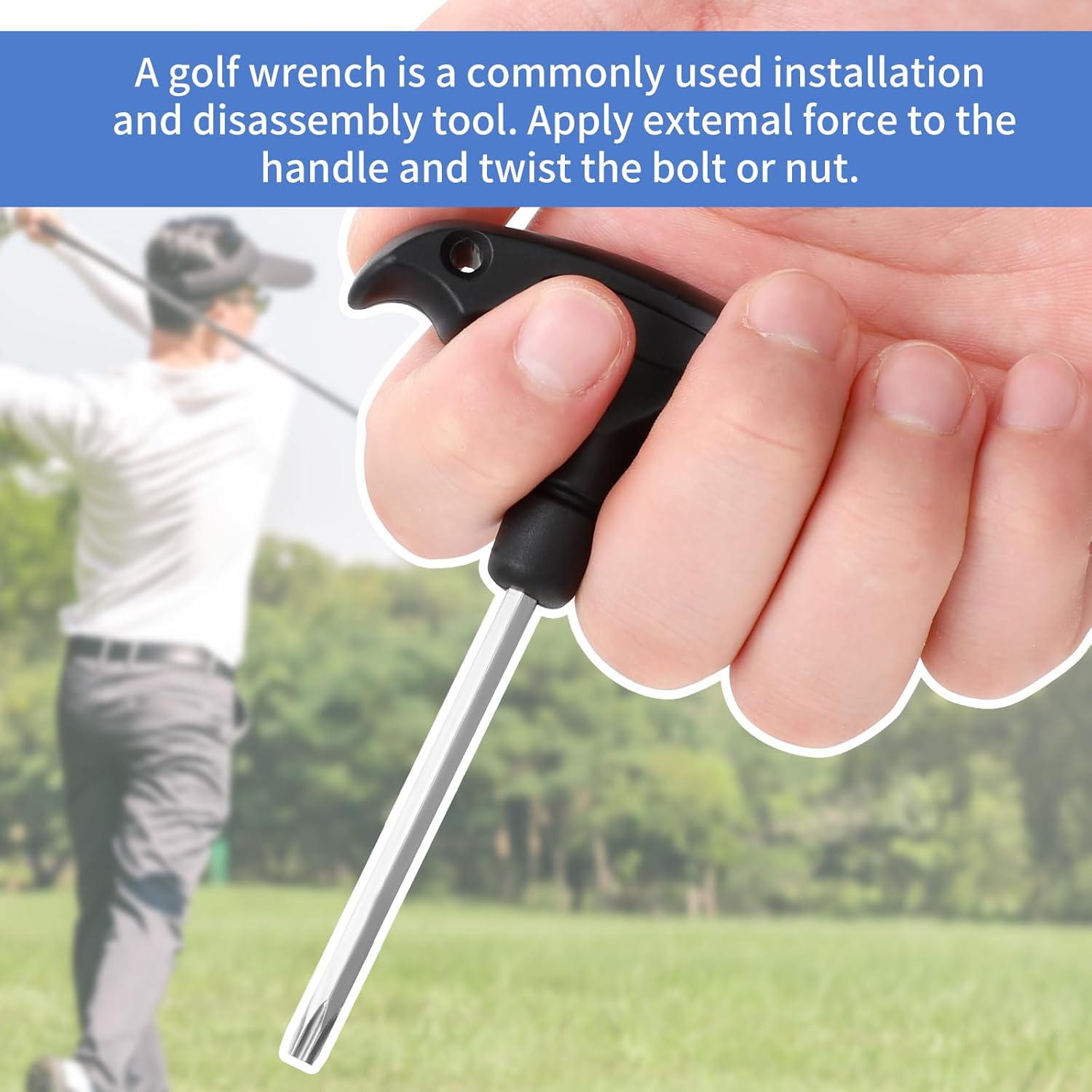 Sliverdew Golf Club Wrenches Tools Golf Torque Wrench Golf Head Adjustment Tool Stainless Steel Golf Club Driver Torque Tool with Plastic Handle, T20, Black