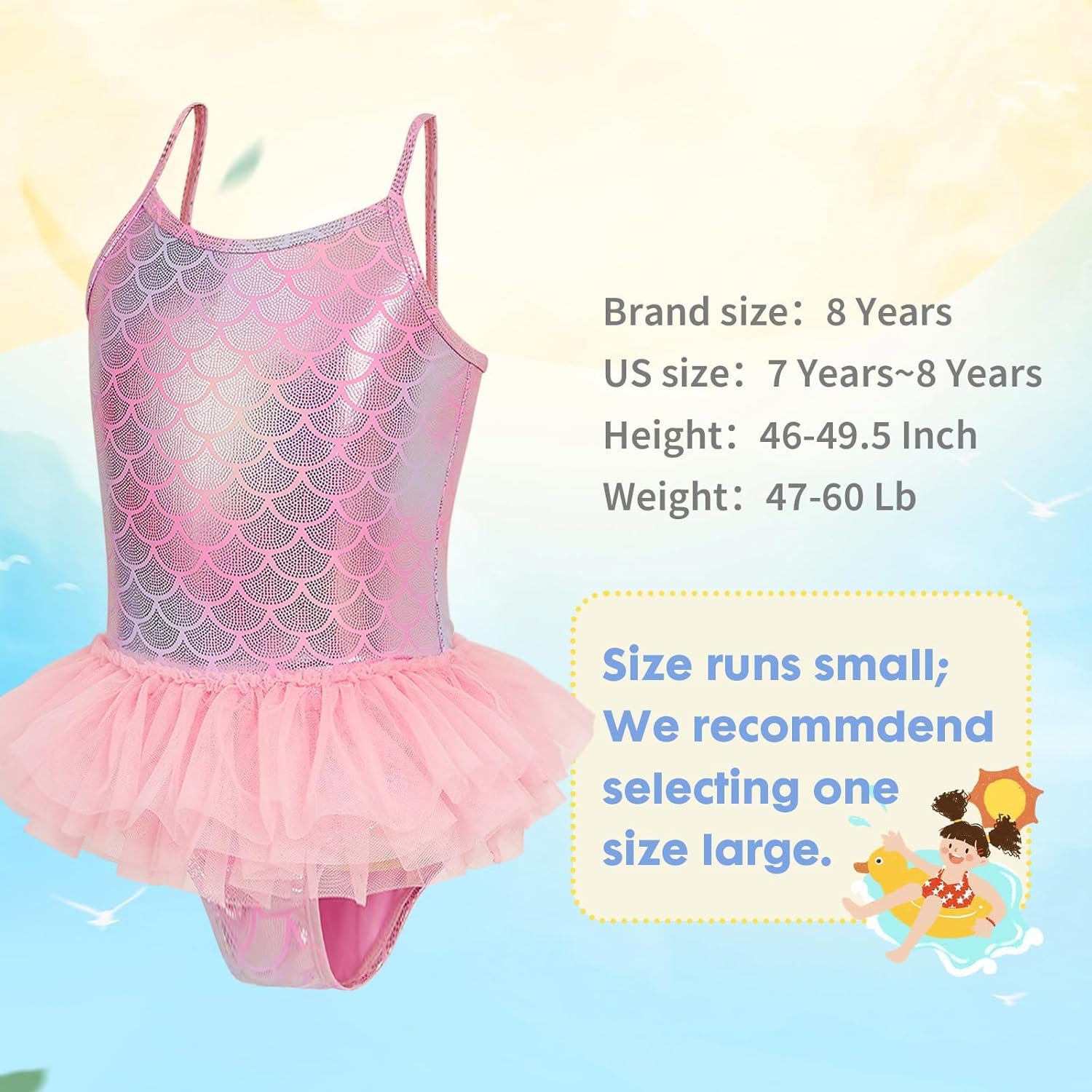 PinkSheep Girls Swimsuit, Toddler Girls Bathing Suit One Piece Swimsuit for 3 Year Old,UPF 50+ Quick Dry Stretchy - Image 3