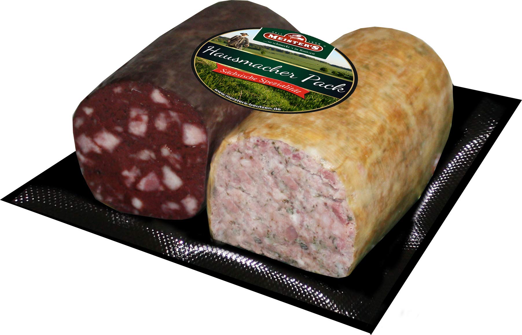 Sonderangebot Hausmacher Pack | 2 Stück Leberwurst & Blutwurst geräuchert | Aufstrich | Rotwurst | Premium-Qualität Wurst aus Bautzen | 2x 500g