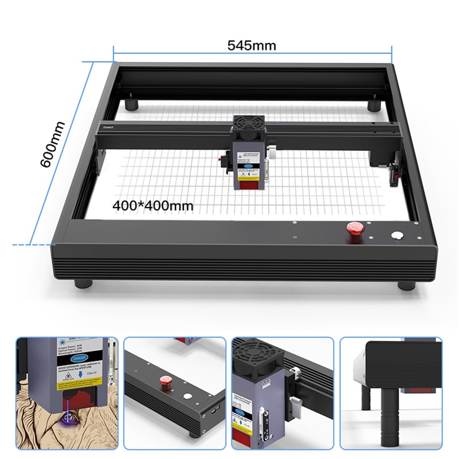 Laser Engraver, Macchina Per Incisione E Taglio Laser Da 20 W Con Ampio Controllo Tramite APP Mobile, Due Assi, Alta Efficienza,Alta precisione