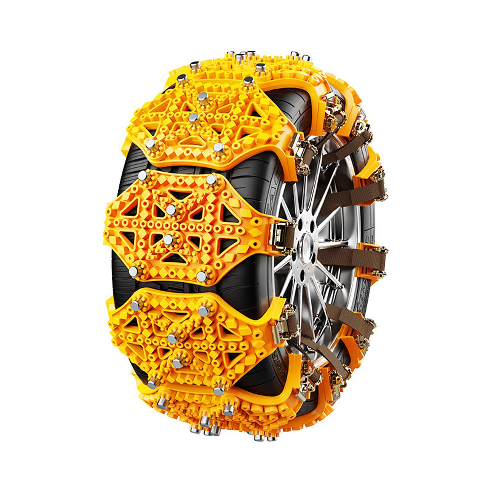 Cadenas Coche Nieve 6/8/10 Pcs Cadenas de Nieve para Coche Universal para Neumáticos de Coche de 165-265 MM para la Mayoría de Automóvil/SUV/MPV-Viene con bolsa de almacenamiento guantes llave