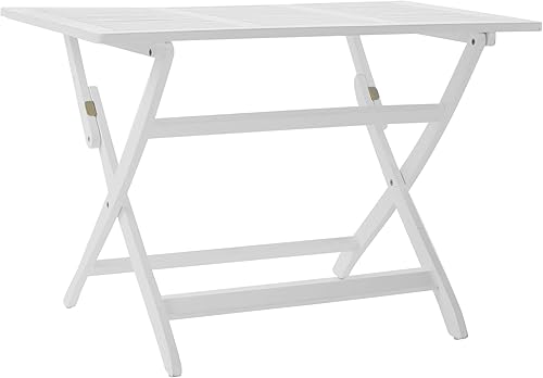 Christopher Knight Home Positano - Mesa de comedor plegable de madera de acacia para exteriores, color blanco
