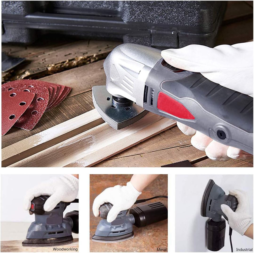 uxcell Detail Sander Sandpaper, Triangular Sanding Paper, Hook and Loop Sanding Pads, Triangle Oscillating Multi Tool, 600 Grits 5 Holes, 5pcs