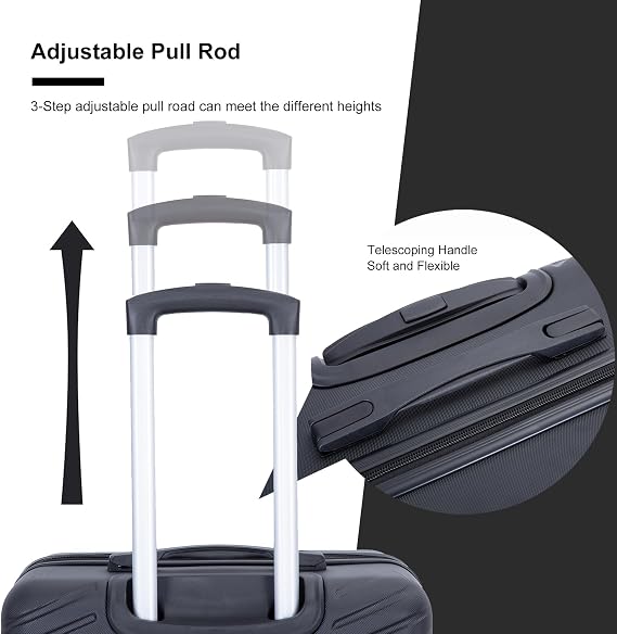 Travelhouse 4 Piece Luggage Set, Lightweight Hardside Suitcase Set with Spinner Wheels and TSA Lock, Hardshell Carry On and Checked Travel Luggage Sets (16/20/24/28)
