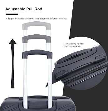 Travelhouse 4 Piece Luggage Set, Lightweight Hardside Suitcase Set with Spinner Wheels and TSA Lock, Hardshell Carry On and Checked Travel Luggage Sets (16/20/24/28)