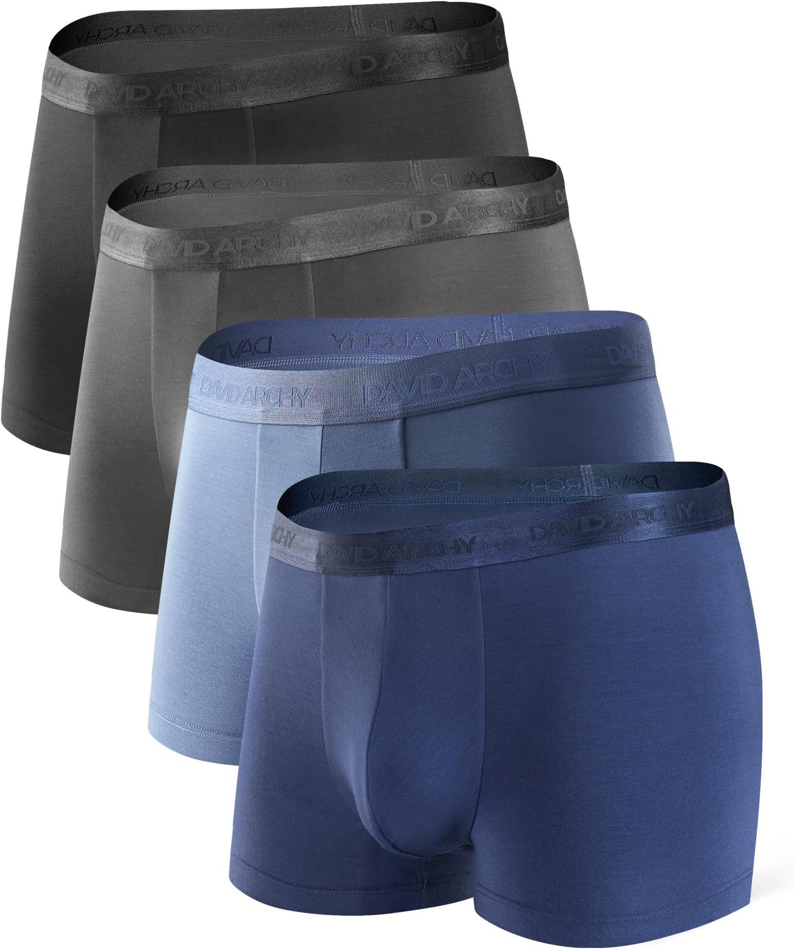 DA Men's 4 Pack Bamboo Fibre Light Weight Trunks