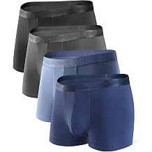 DAVID ARCHY Mens Underwear Modal Ultra Soft Trunks Second Skin Breathable with Support Pouch Boxer Briefs for Men 4 Packs M, Four Colors