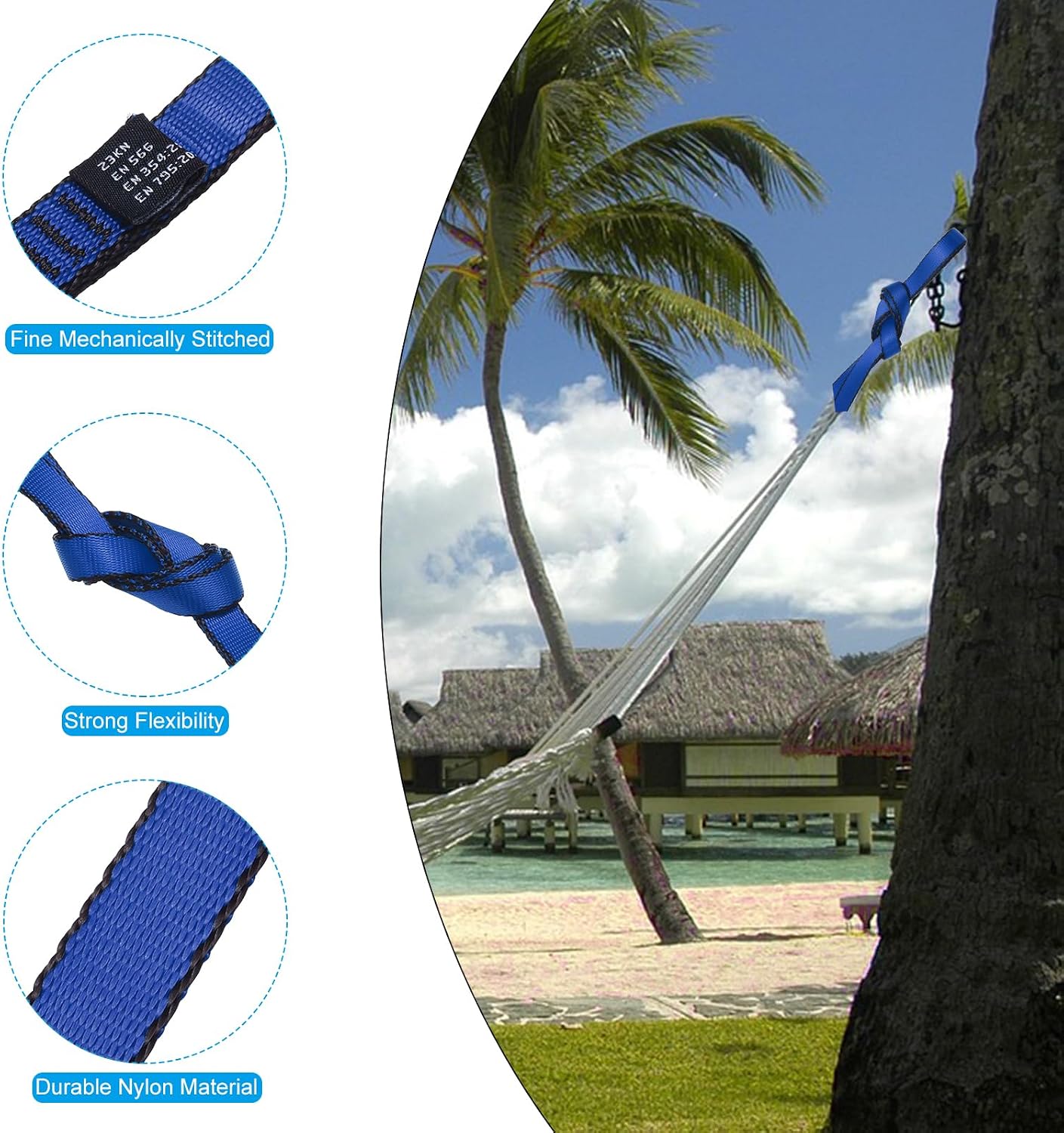 PATIKIL Nylon Climbing Slings, Strong Webbing Straps Rock Climbing Straps for Aerial Yoga Hammock Swing