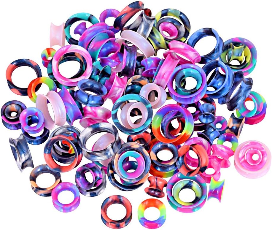Stuppendux 24PCS Silicone Flexible Ear Tunnels Gauges Plugs Stretchers Expander Double Flared Flesh Tunnels Ear Piercing Jewelry - Image 7