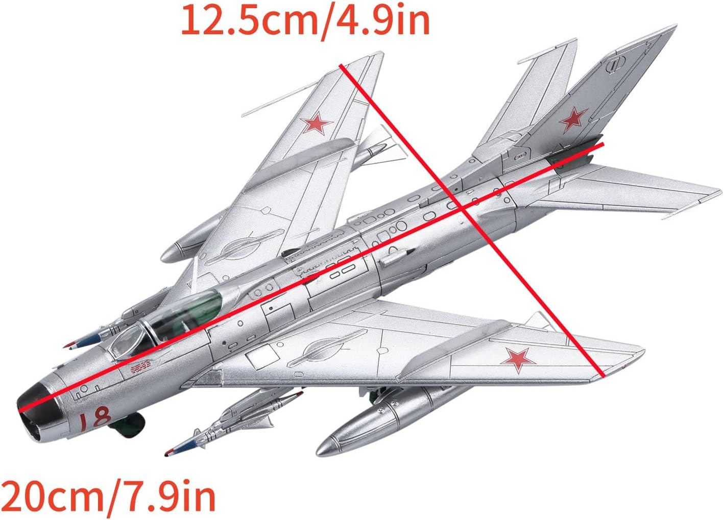 Alloy Soviet Supersonic MIG-19PM Fighter Model 1:72 Scale, Alloy Aircraft Toy for Collection Displaying Toys New