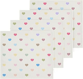 Soft Cotton Bath Washcloths, Small Polka Dot Hearts Fingertip Towel Face Cloths Absorbent Wash Cloths Quick Drying Bath Towel for Bathroom,Spa,Gym,Kitchen,Set 6