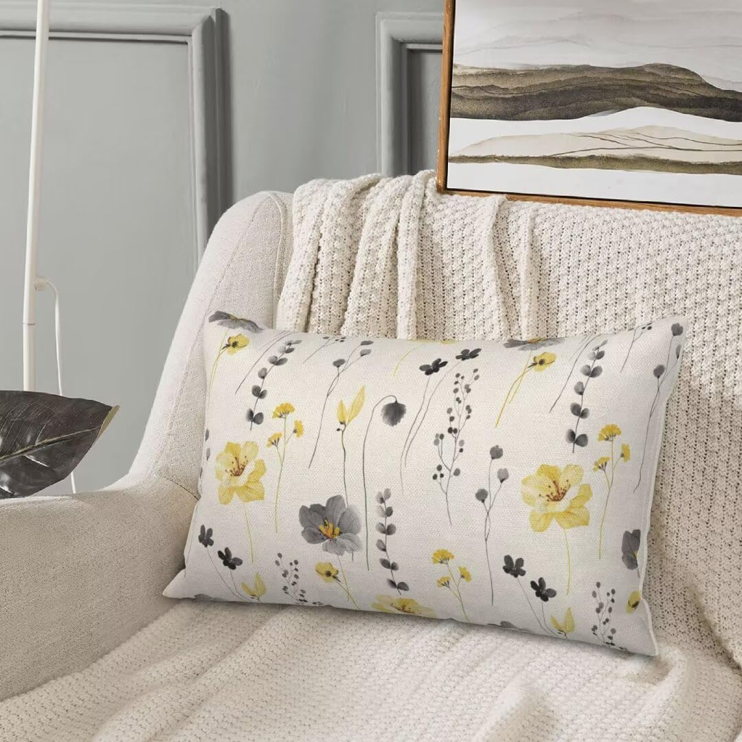 Set di 2 federe per cuscini con motivo floreale primaverile, 45