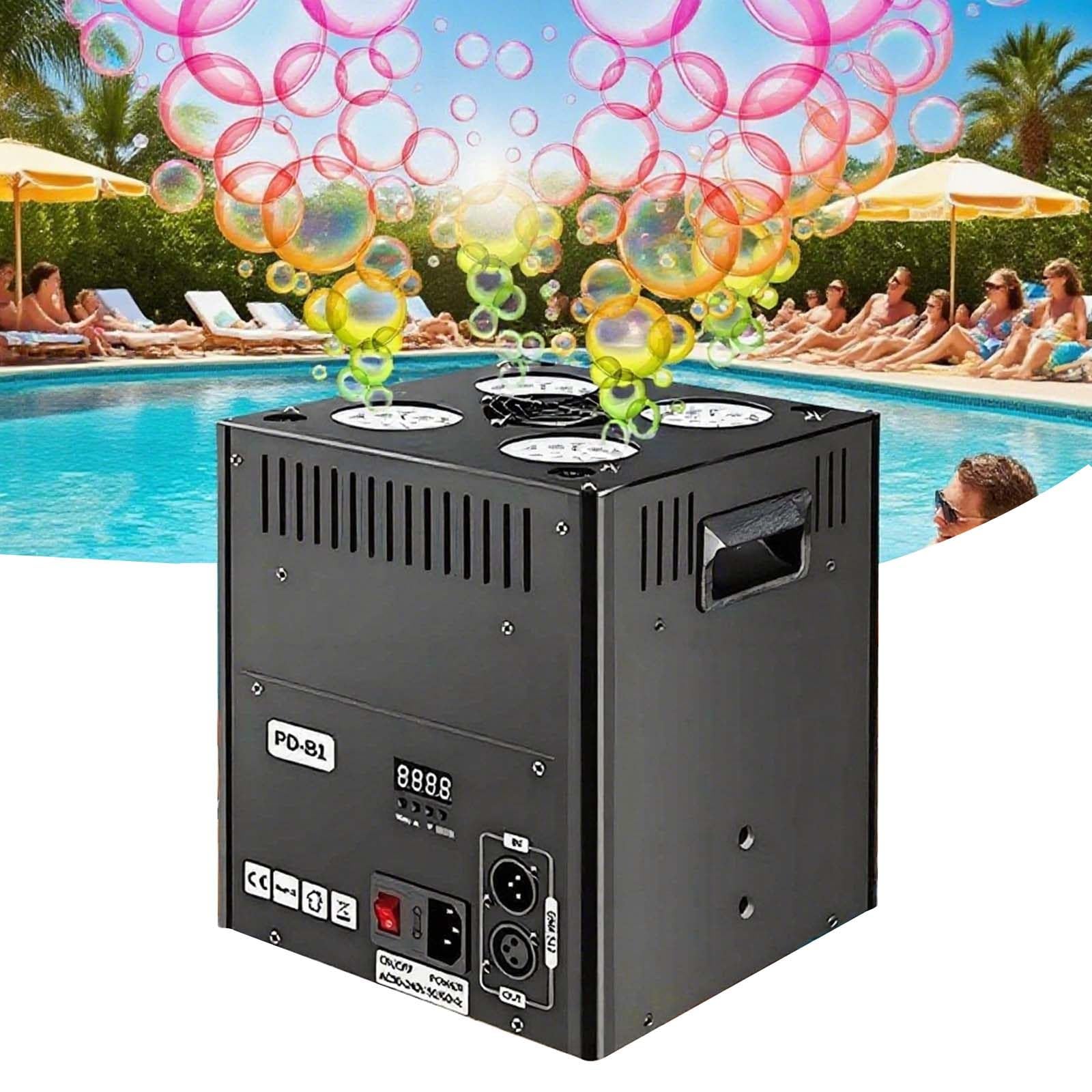 SICWEDIM Bubbles Machine - with LED Lights Effect, Spray Height 4-5 Meters, 8,000+ Bubbles/Min, Automatic Blower Maker for Outdoors Blower Life Theme Parties Weddings Birthday (DMx512)