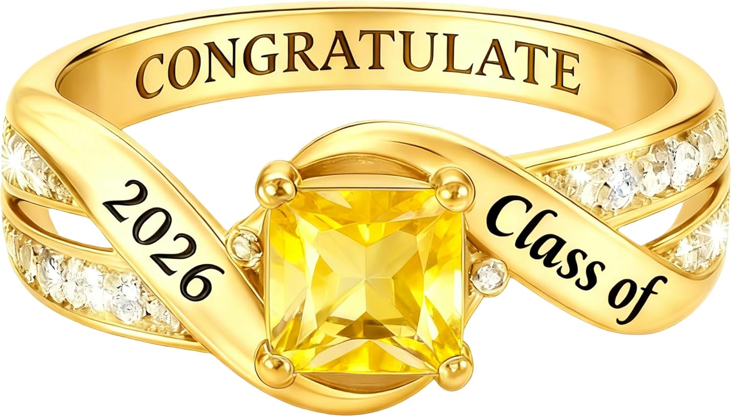 Class Ring for Women High School Graduation Rings Class of 2026 Rings Sterling Silver Graduation Jewelry for Her