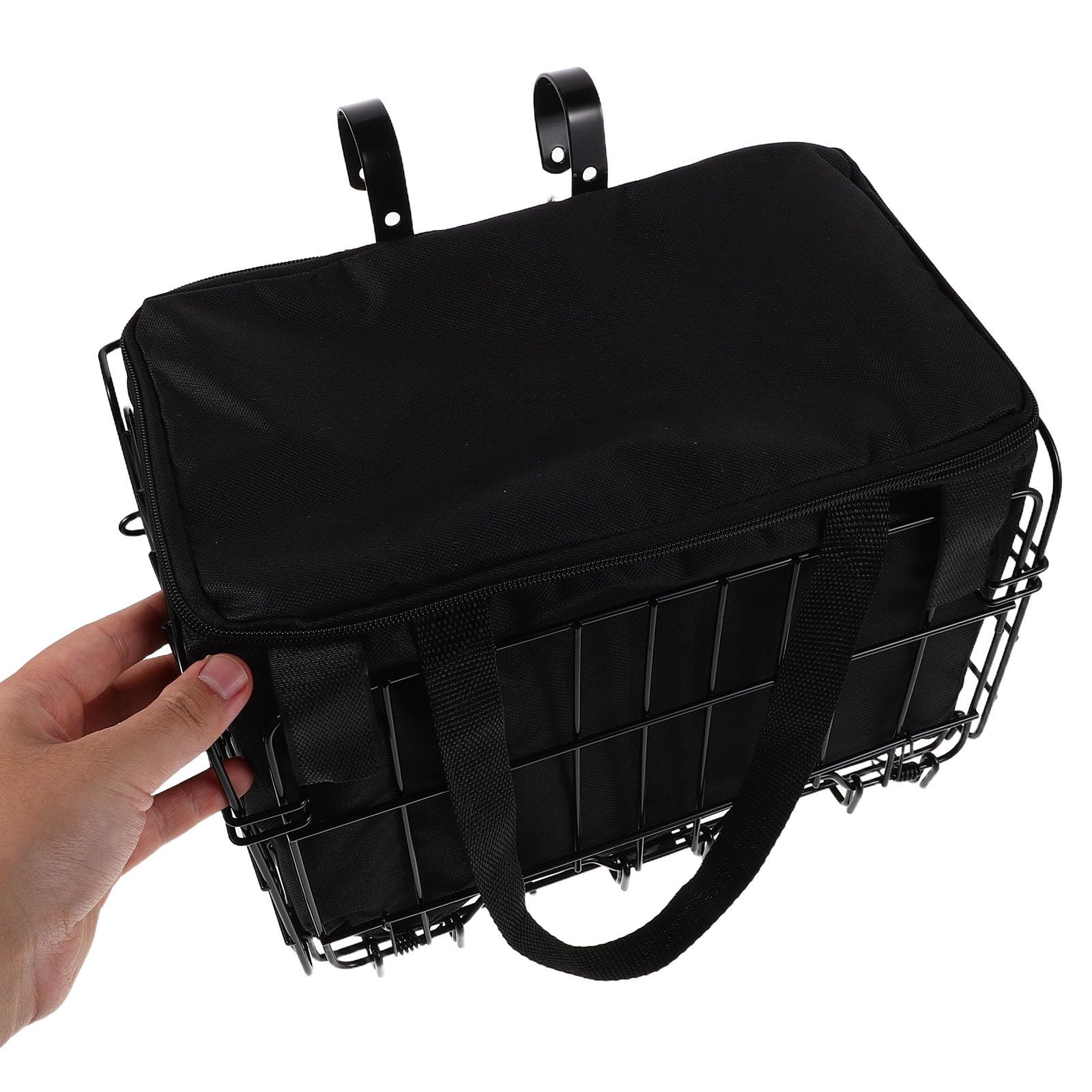 Ciieeo Cesta Negro Plegable para Metal Gran Capacidad Bicicleta