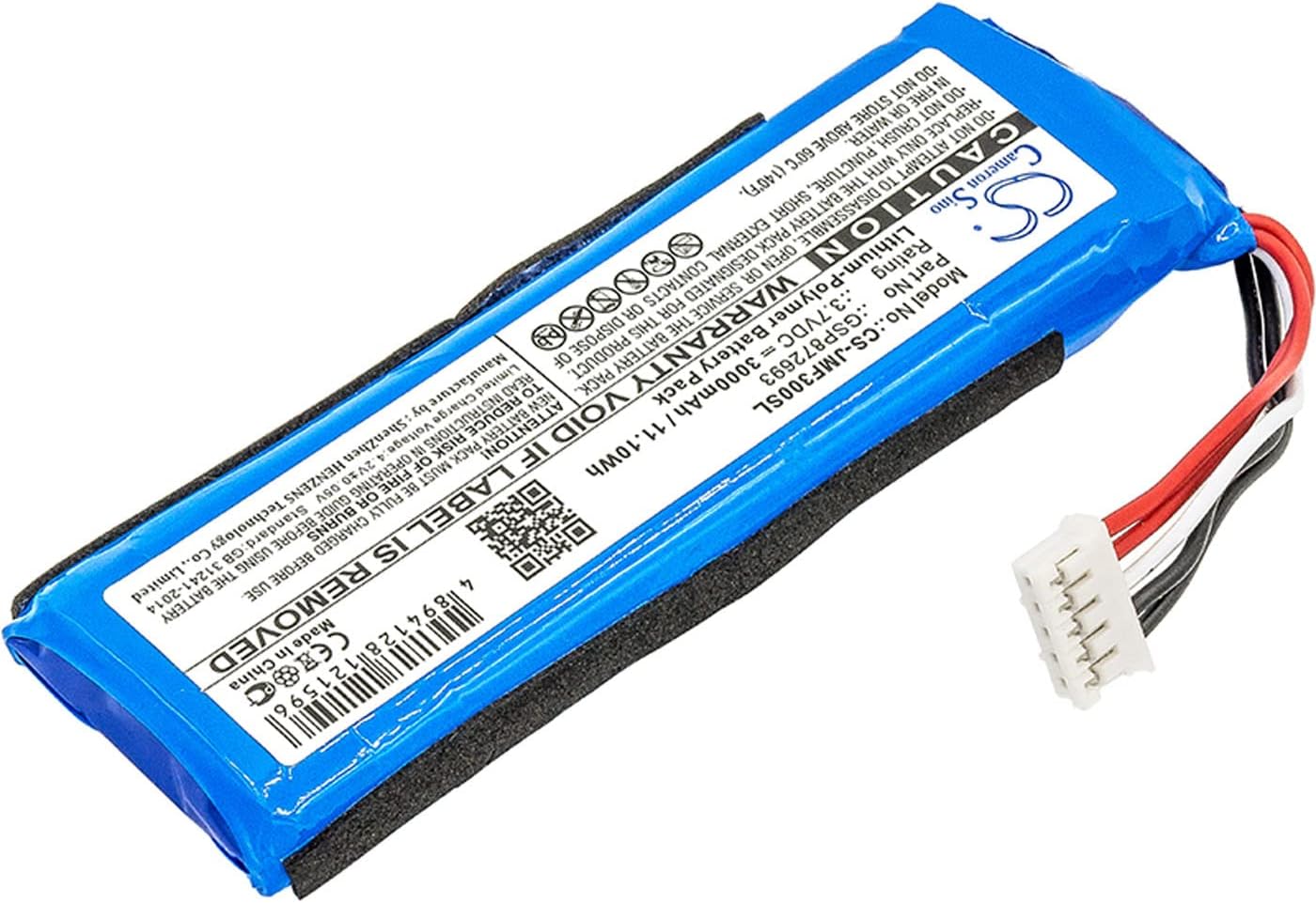 Cameron Sino Battery for JBL Flip 3, JBLFLIP3GRAY PN:JBL GSP872693, P763098 03 3000mAh / 11.10Wh