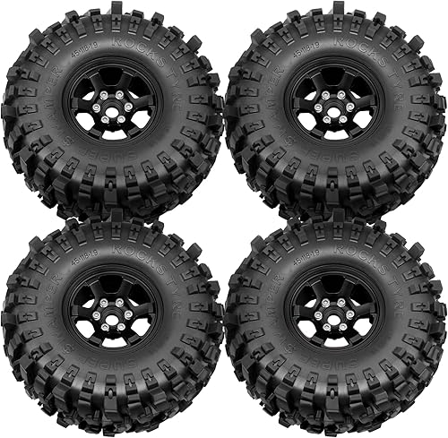 Miniatura 7 de OGRC - Neumáticos suaves de 1.9 pulgadas, aleación de aluminio hexagonal de 1.9 pulgadas, llantas Beadlock para Trx4 Trx6 Axial SCX10 SCX10 Pro