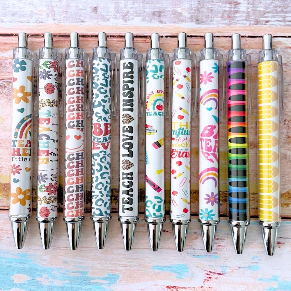YJ PREMIUMS 10PC Teacher Pen | Fun Cute Funny Cool Best Pens for Teacher Set Pack Teach Love Inspire Writing School Sayings Preschool Appreciation Gifts Supplies Gift Supply in Bulk - Image 4