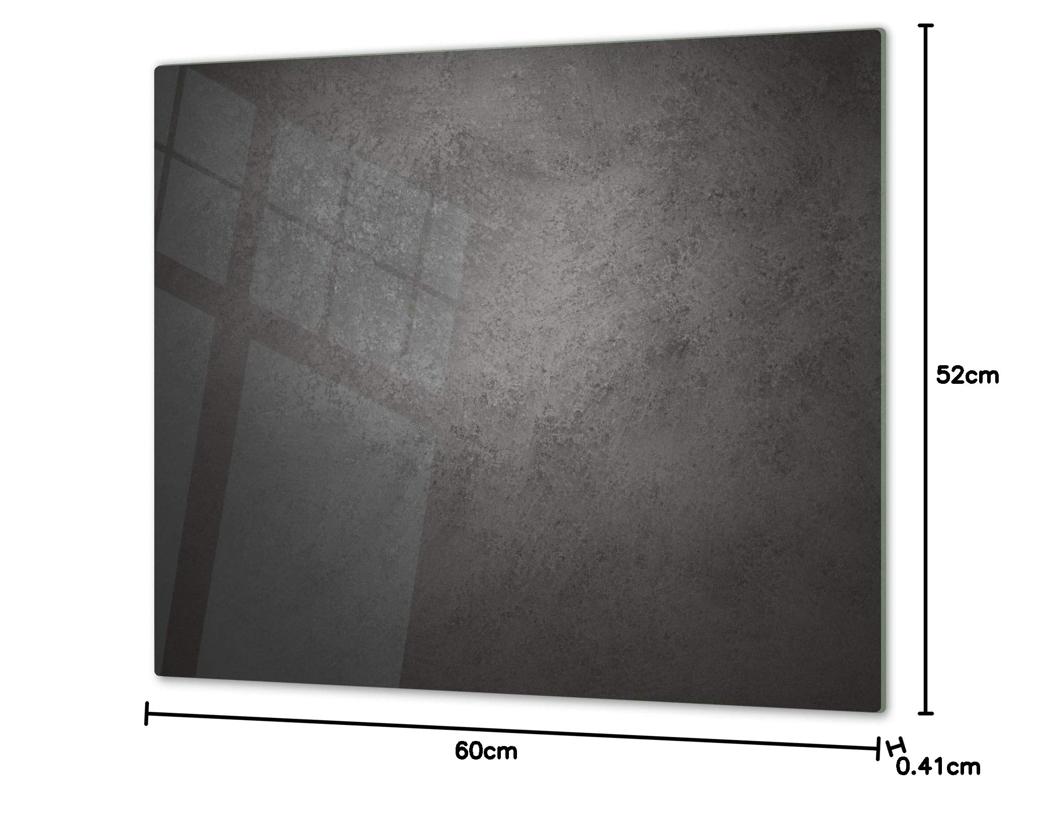 Tabla de cortar decorativa de cristal templado y cubre vitro – Dos en Uno – Resistente a golpes y arañazos – UNA PIEZA (60 x 52 cm) o DOS PIEZAS (30 x 52 cm); D10A Serie Texturas B Concreto Oscuro