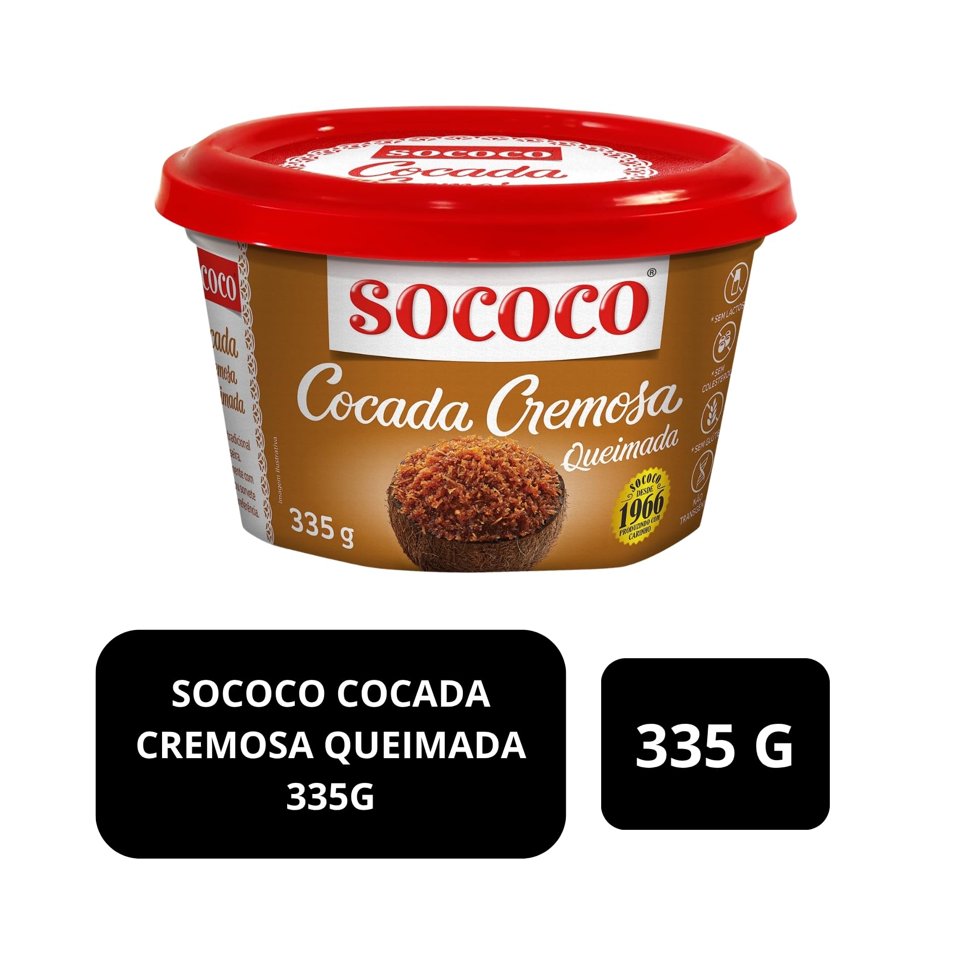 SOCOCO Dulce de Coco Cocada Cremosa Queimada 335g
