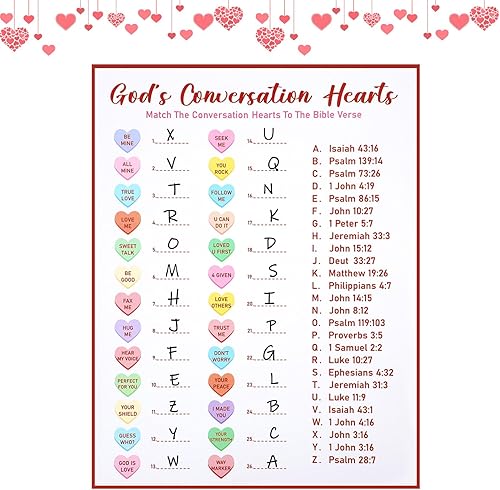 Miniatura 5 de ReliThick 24 tarjetas de juego de conversación de Dios, tarjetas de juego para fiesta del día de San Valentín, tarjetas de juego de San Valentín,