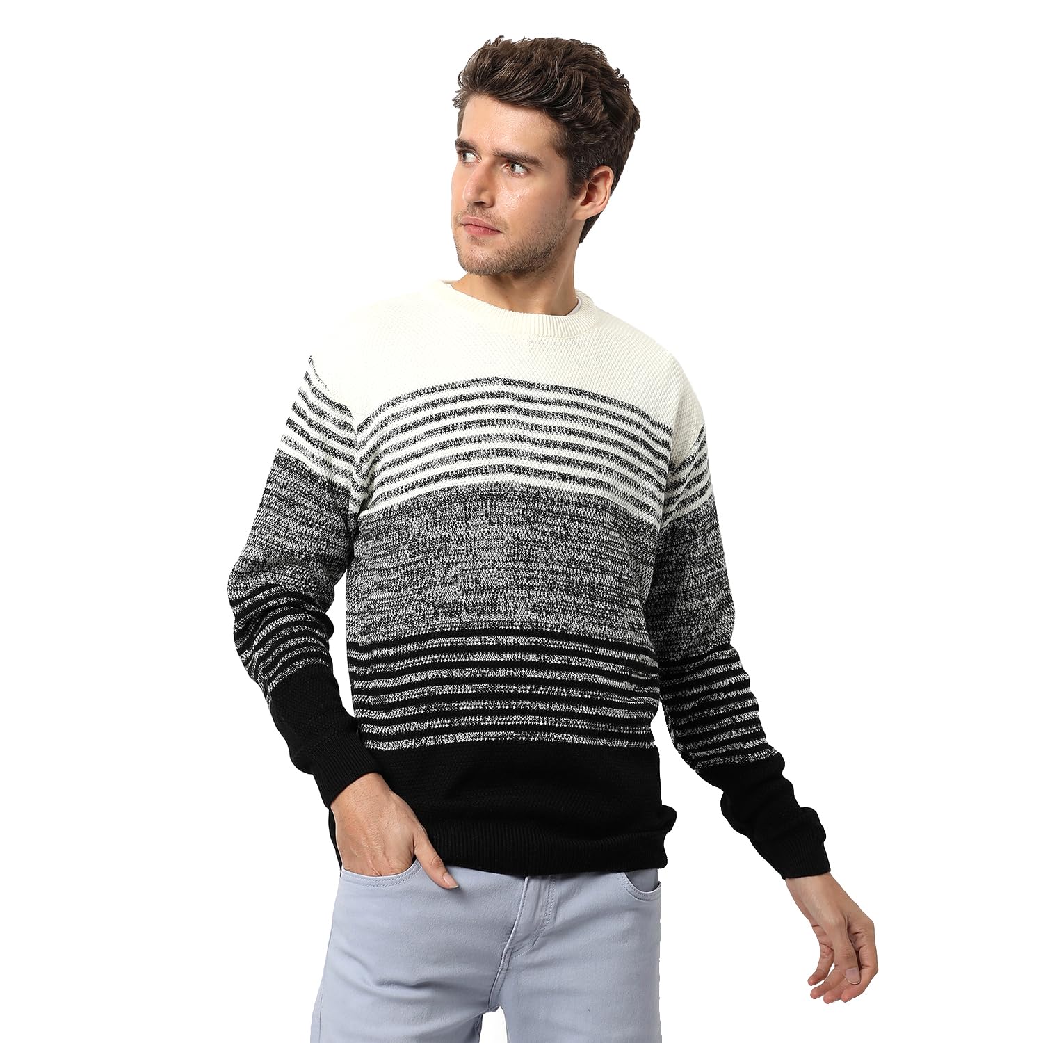 Campus SutraMen’s Pullover Sweater Regular Fit for Casual Wear | Full Sleeve | Wool Blend | Stylish Sweater Crafted with Comfort Fit and High Performance for Everyday Wear