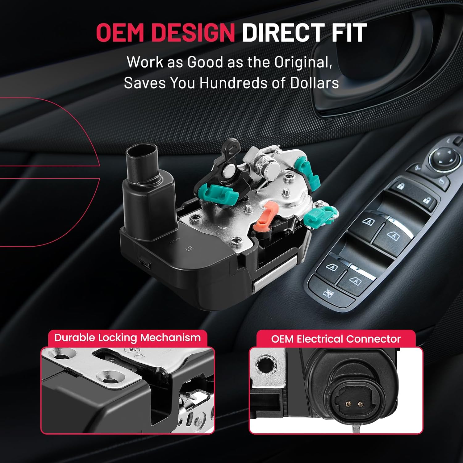 SYERAL Power Door Lock Actuator Front Left Driver Side for Jeep Cherokee 1999-2001 Grand Cherokee 1993-1998 Grand Wagoneer 1993 Replaces DLA1330 DLA607 4773635 4798915AB 4798915AC 55033439 931-664