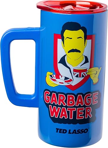 Miniatura 2 de Silver Buffalo Ted Lasso Garbage Water - Taza de café de acero inoxidable de doble pared con asa, 15 onzas