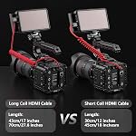Alvin's Cables 8K HDMI 2.1 câble 48Gbps 8K@60Hz 4K@120Hz Câble à bobines haute vitesse pour Sony, Canon, Atomos, Feelworld, Droite to Up Angle Red