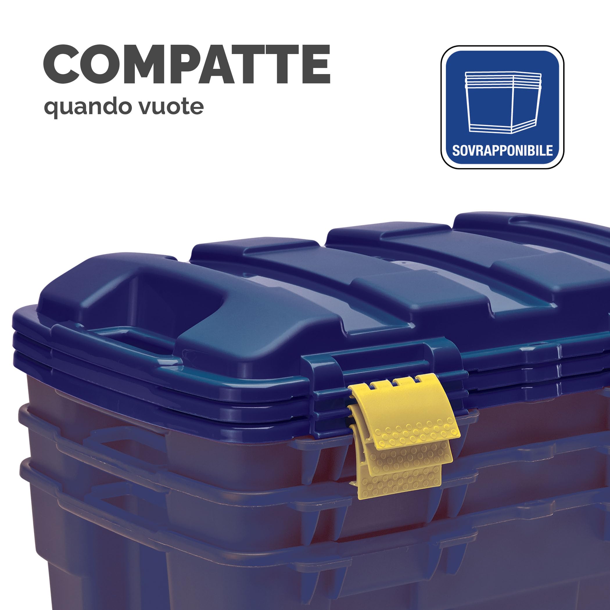 Bankers Box 40L scatola porta oggetti in confezione da 3, BPA-Free, in plastica 100% riciclata, impilabile, 33x39x59cm, ideali per organizzare la casa e l'ufficio, coperchio a cerniera
