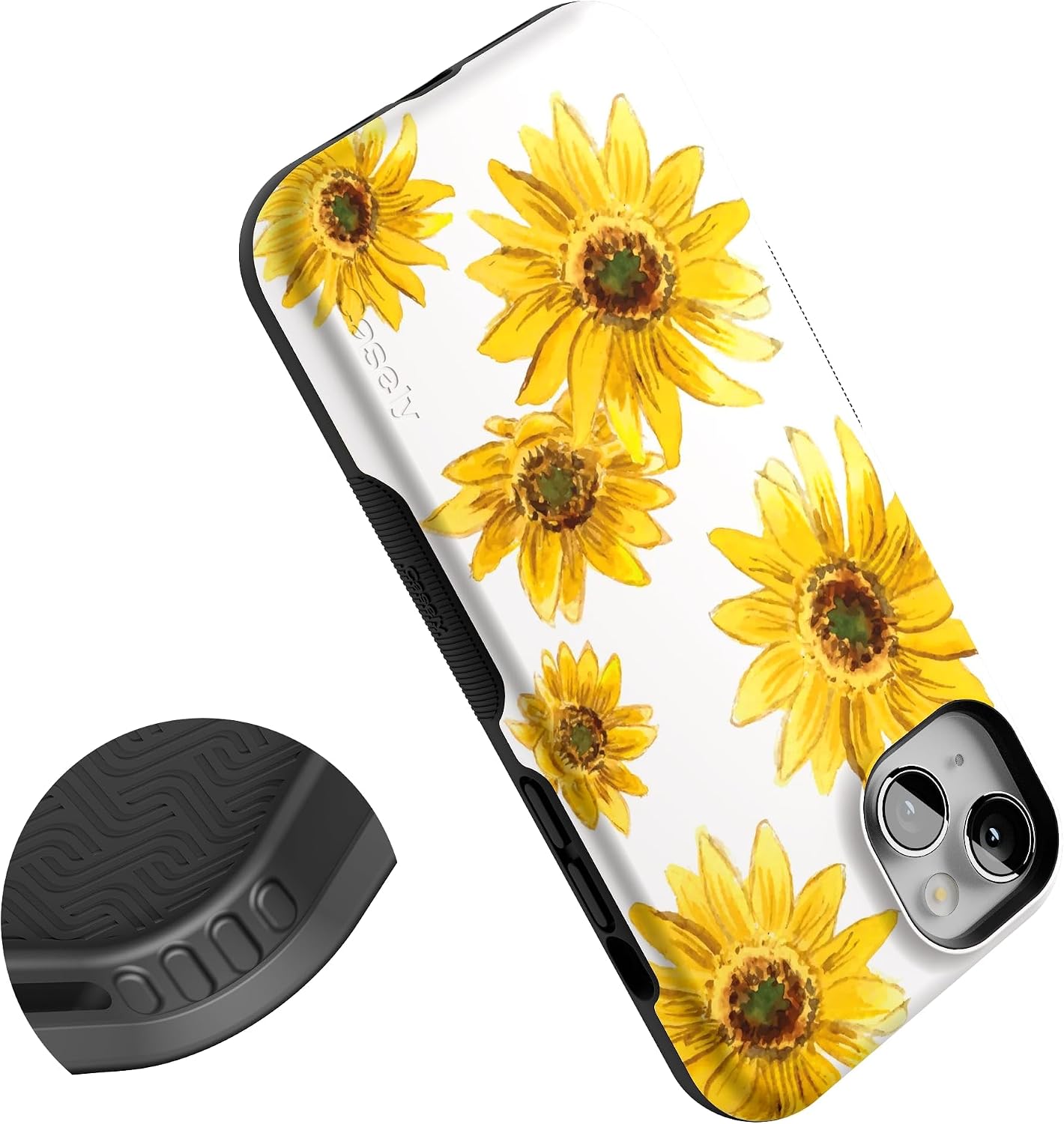 Casely iPhone 14 Plus Case | Golden Garden | Yellow Sunflower | Bold Protective Design | Compatible with MagSafe
