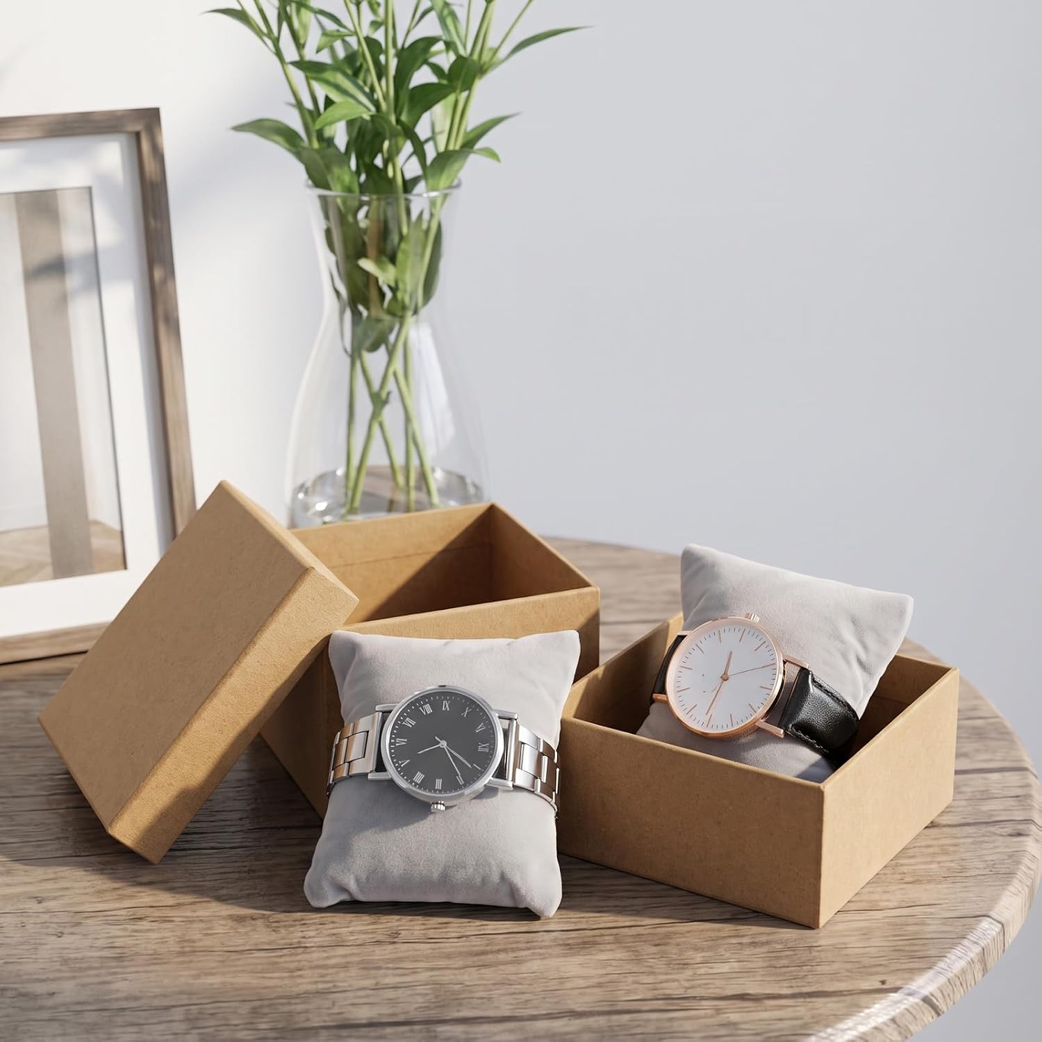 32-Pack Gray Velvet Bracelets Pillow, Watch Pillows for Jewelry Display