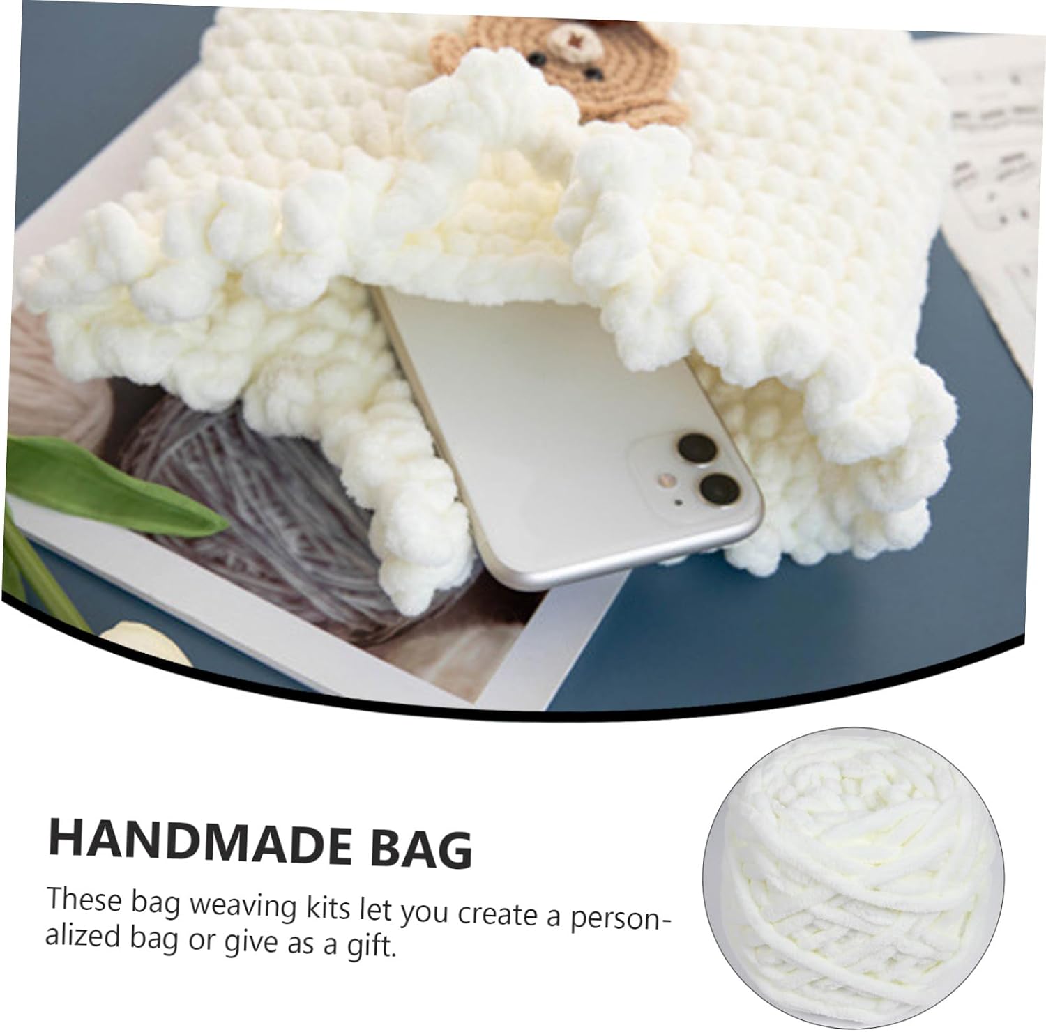 jojofuny 1set Knitting DIY Kit Bag Making Material Hand-Sewn Yarn Bag Women Starter