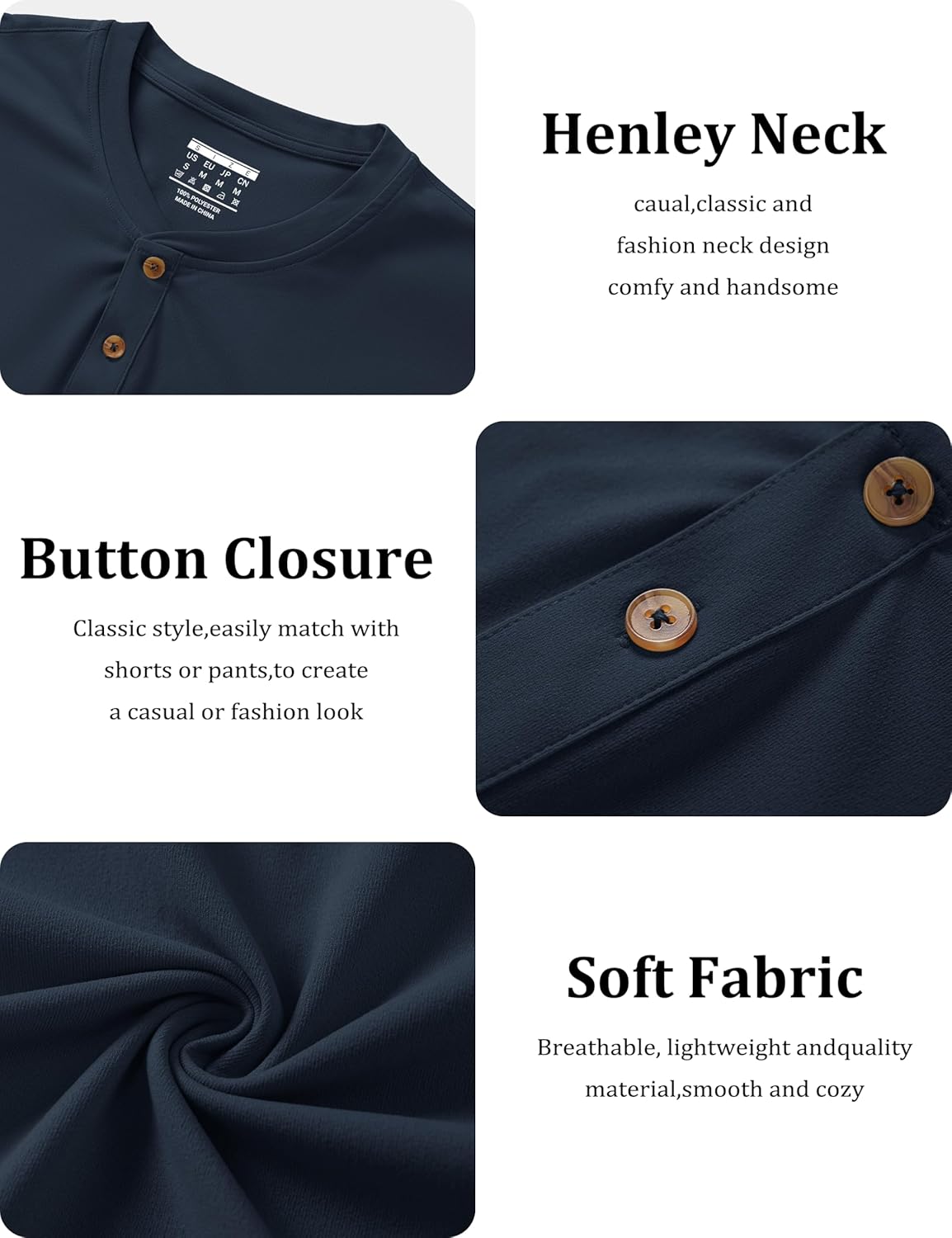 MAGCOMSEN Men's Henley Short Sleeve Shirt UPF 80+ Lightweight T-Shirts Moisture Wicking Tee Casual Summer Basic Solid Shirt - Image 5