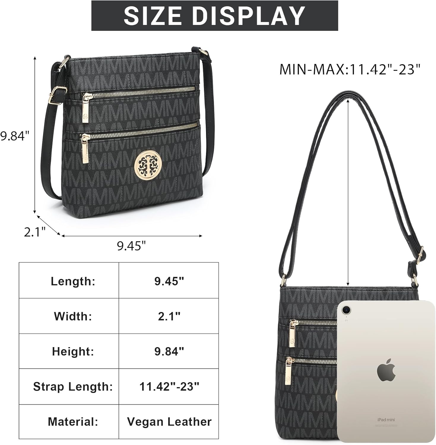 Crossbody Bags for Women Multi Pocket Crossbody Purses Trendy Vegan Leather Shoulder Handbags with Adjustable Strap - Image 4
