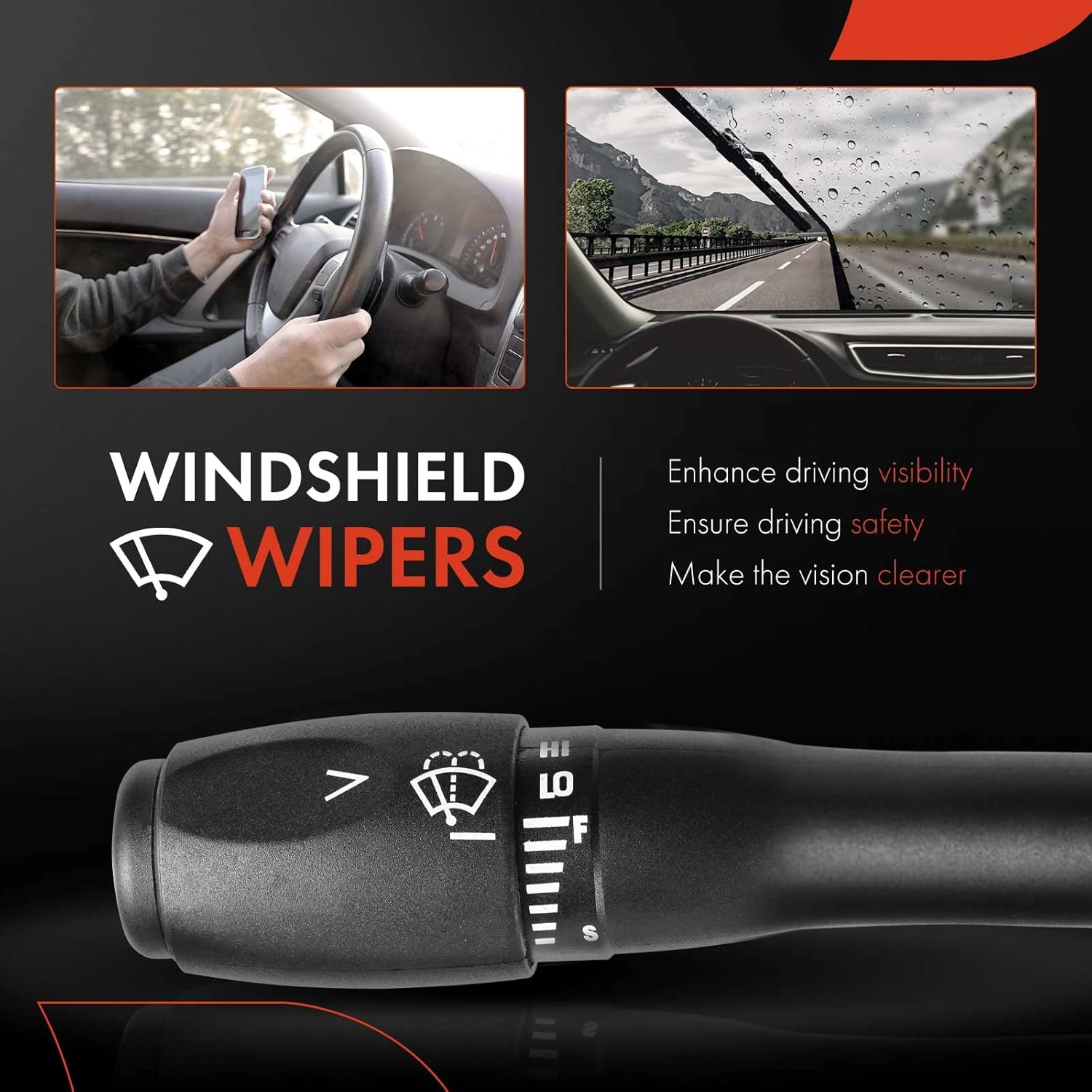 A-Premium Windshield Wiper Switch Assembly Compatible with Ford Taurus Crown Victoria Lincoln Town Car 1997-2002 Mark VIII Grand Marquis Mercury Sable