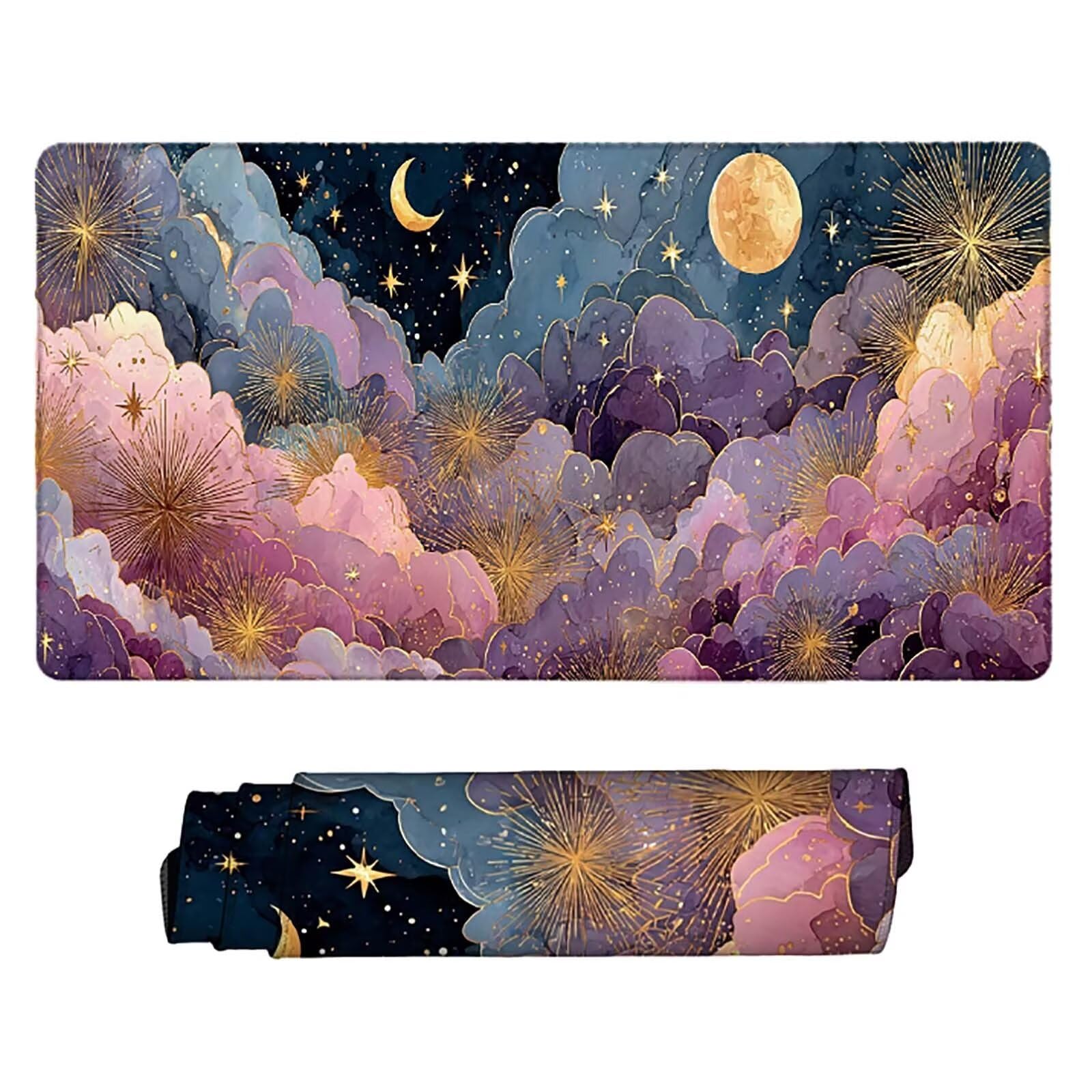 Tappetino Mouse XXL 1000x500mm Rosa Mousepad Paesaggio Tappetino Scrivania Grande, con base in Gomma Antiscivolo, Impermeabile Sottomano Scrivania per Computer, Accessori Gaming Mouse Pad 5-3970j