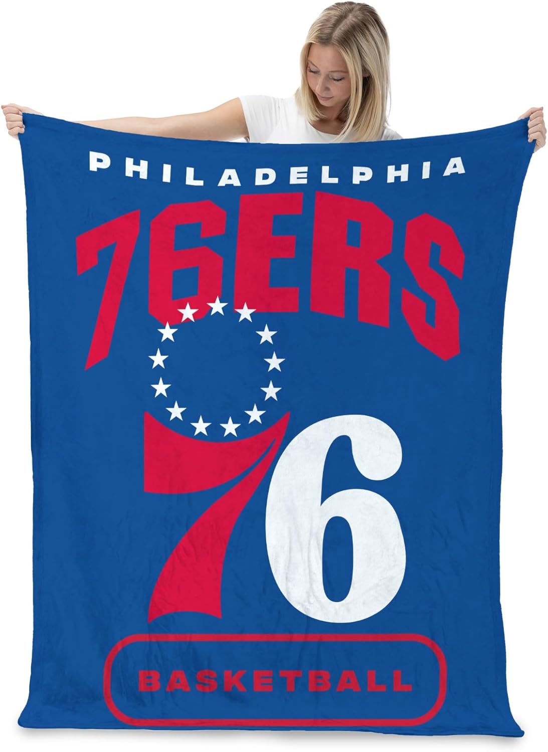 NORTHWEST NBA Philadelphia 76ers Silk Touch Throw Blanket, 50" x 60", High Block