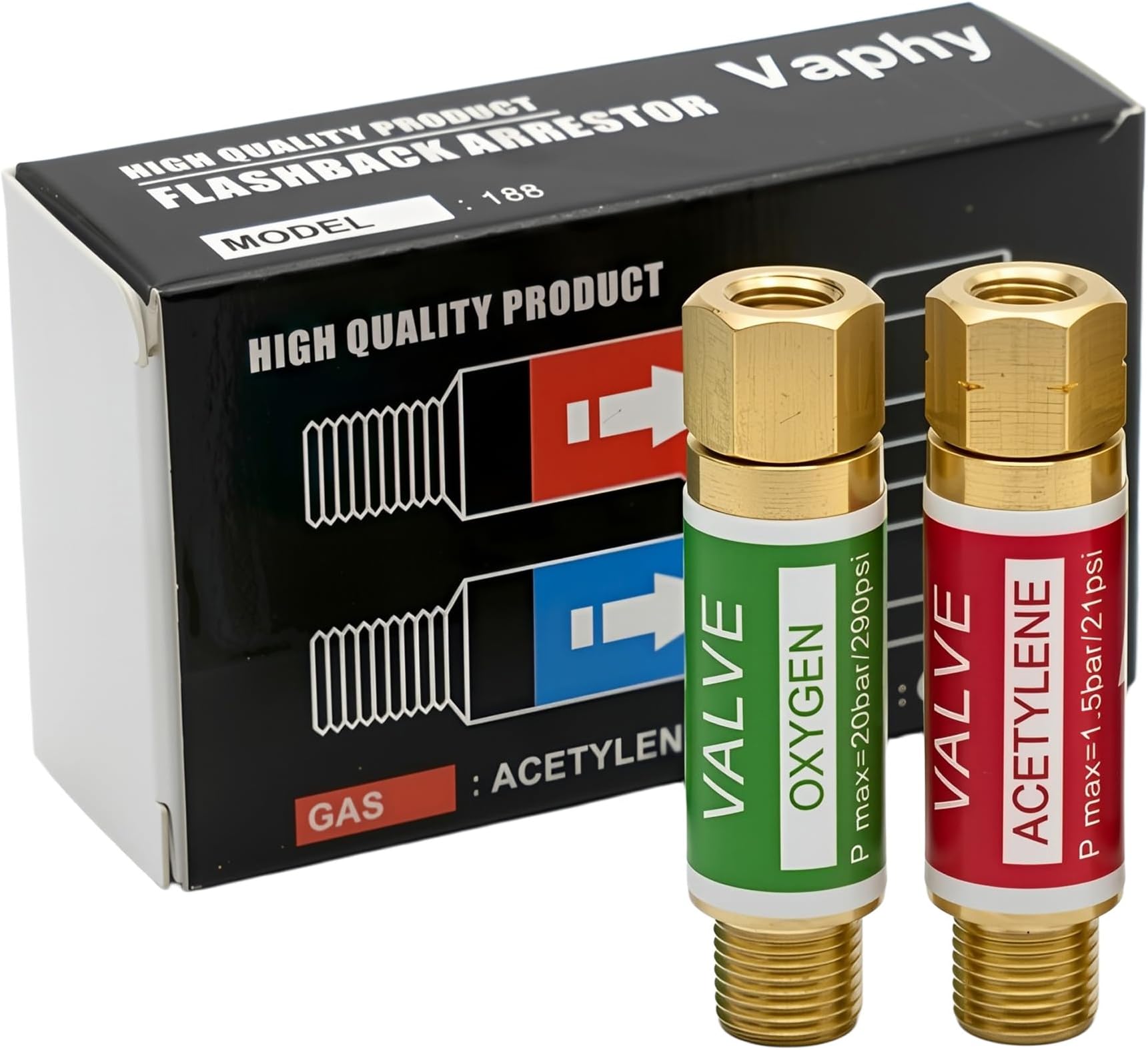 Oxygen Acetylene Flashback Arrestors Set, Torch End