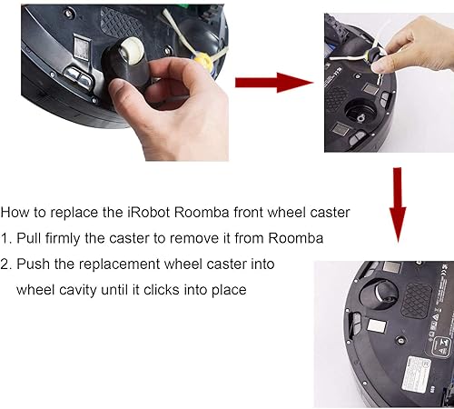 Miniatura 4 de Montaje de rueda delantera de repuesto para aspiradora iRobot Roomba, 980 880 870 790 780 770 690 650 671, Roomba 500 600 700 800 900 Series Robot