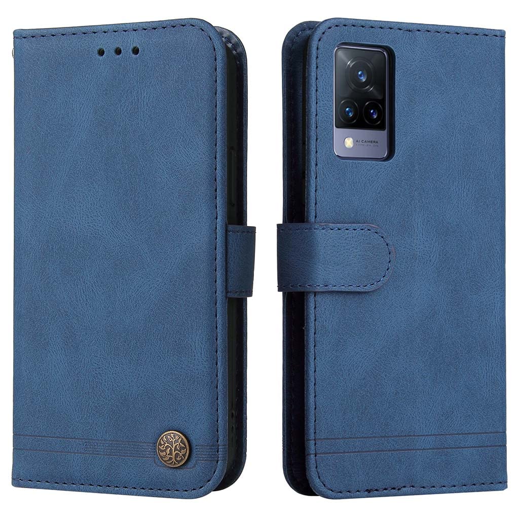MOJIA Cover Per Vivo V21 5G – Custodia Portafoglio In PU Con Slot Per Carte E Supporto – Antiurto E Resistente Ai Graffi – Colore Rosso - 2