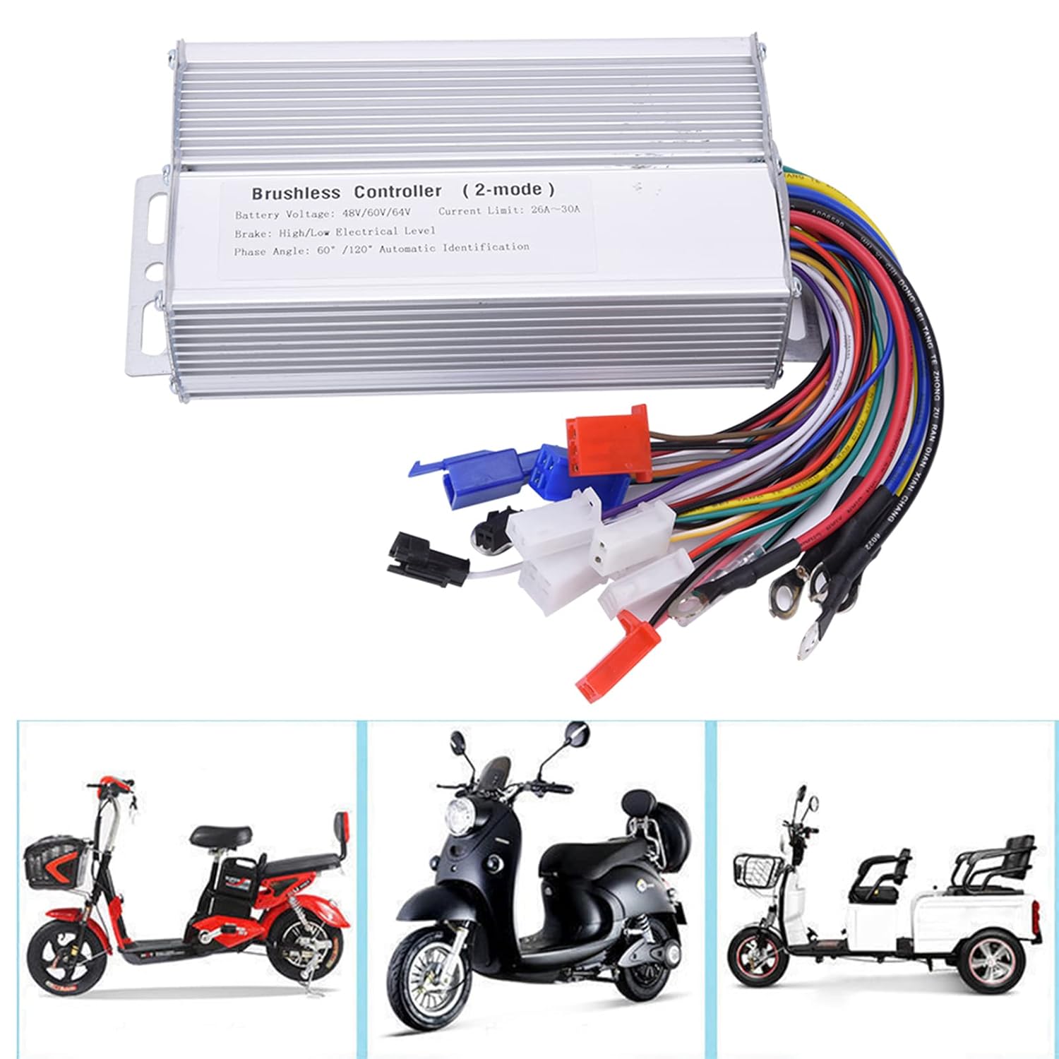 Bikes Speed Motor Controller, 48V 60V 64V 1000W‑1500W Electric Bikes Brushless Speed Motor Controller, Aluminium Alloy E Bikes Brushless Controller for Electric Scooter Electric Bikes