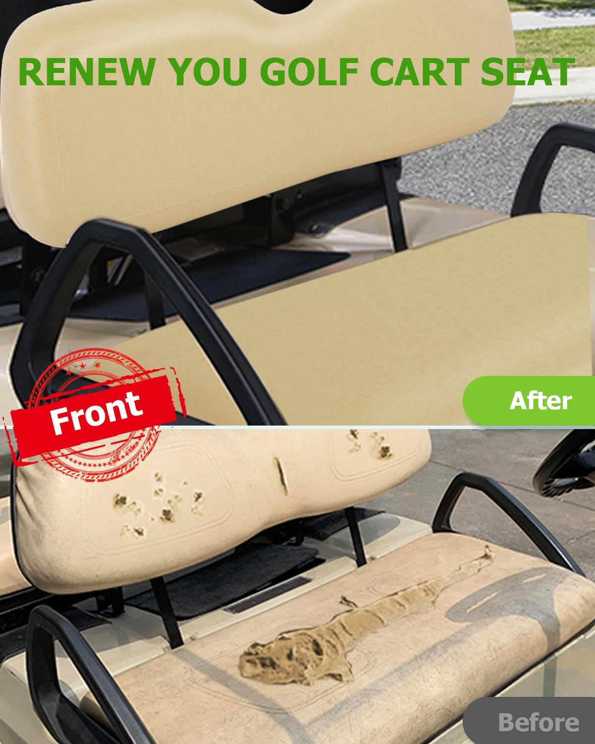 SCITOO Replacement Cushions for Golf Cart Front Seat, Golf Cart Cushion Seat for EZGO TXT