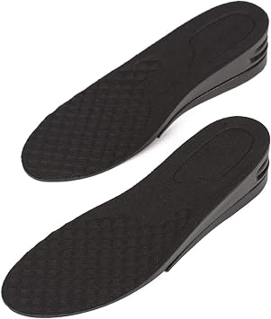 Height Increase Adjustable Elevator Shoe Lift Insoles for Men - 1 or 1.5 Inch Taller Heightening Liftkits - Size Large